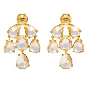 Kate Spade Gold-Tone Teardrop Crystal Chandelier Earrings - Women Jewelry